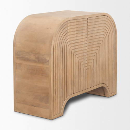 Vernalee Reverse Fluted Light Brown Wood Accent Joss & Main